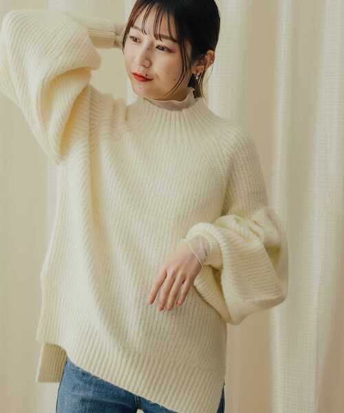 SENSE OF PLACE by URBAN RESEARCH(センスオブプレイスバイアーバンリサーチ)の「アルパカライクボリュームスリーブセーター(ニット/セーター・レディース・アイボリー/イエロー/ブラウン・ONE)」の5枚目の写真