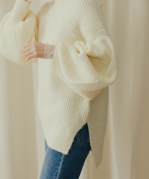 SENSE OF PLACE by URBAN RESEARCH(センスオブプレイスバイアーバンリサーチ)の「アルパカライクボリュームスリーブセーター(ニット/セーター・レディース・アイボリー/イエロー/ブラウン・ONE)」の6枚目の写真