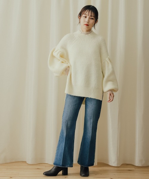 SENSE OF PLACE by URBAN RESEARCH(センスオブプレイスバイアーバンリサーチ)の「アルパカライクボリュームスリーブセーター(ニット/セーター・レディース・アイボリー/イエロー/ブラウン・ONE)」の8枚目の写真