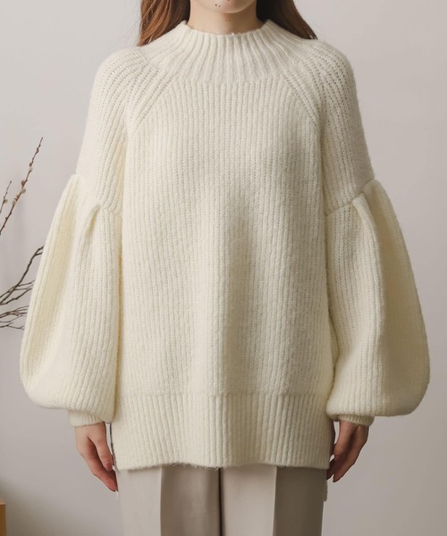 SENSE OF PLACE by URBAN RESEARCH(センスオブプレイスバイアーバンリサーチ)の「アルパカライクボリュームスリーブセーター(ニット/セーター・レディース・アイボリー/イエロー/ブラウン・ONE)」の16枚目の写真