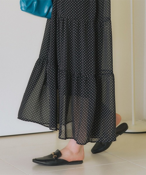 前後2wayシフォンギャザーワンピース