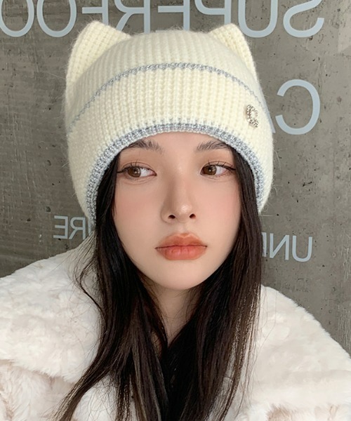 Ashley Williams 猫耳ビーニー ハニーズ Honeys ネコ耳ニット帽 ニット帽 帽子 ネコ耳 ニット