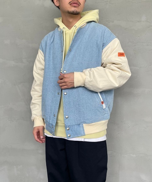 JEANS FACTORY （ジーンズファクトリー）の「【men's FUDGE 4月号掲載】[UNIVERSAL OVERALL/ユニバーサルオーバーオール] 別注 ビッグシルエットスタジャン（スタジャン・レディース・ブラック/インディゴブルー/レオパード・M/L）」の17枚目の写真