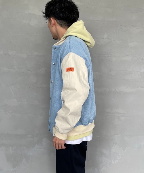JEANS FACTORY （ジーンズファクトリー）の「【men's FUDGE 4月号掲載】[UNIVERSAL OVERALL/ユニバーサルオーバーオール] 別注 ビッグシルエットスタジャン（スタジャン・レディース・ブラック/インディゴブルー/レオパード・M/L）」の18枚目の写真