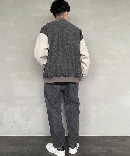JEANS FACTORY （ジーンズファクトリー）の「【men's FUDGE 4月号掲載】[UNIVERSAL OVERALL/ユニバーサルオーバーオール] 別注 ビッグシルエットスタジャン（スタジャン・レディース・ブラック/インディゴブルー/レオパード・M/L）」の16枚目の写真