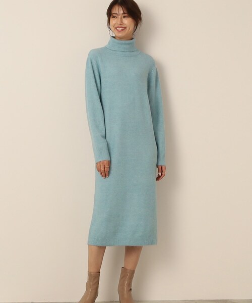 SHOO・LA・RUE（シューラルー）の「◆ふわふわニットロングワンピース（ワンピース・レディース・ライトグリーン/チャコールグレー/ホワイト系・02/04/03）」の7枚目の写真