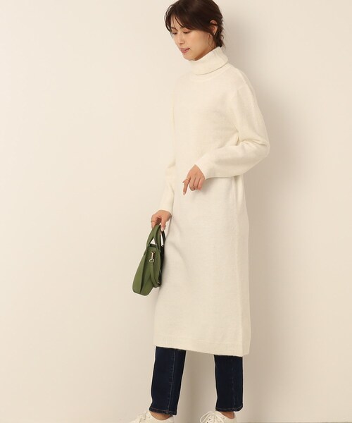 SHOO・LA・RUE（シューラルー）の「◆ふわふわニットロングワンピース（ワンピース・レディース・ライトグリーン/チャコールグレー/ホワイト系・02/04/03）」の8枚目の写真