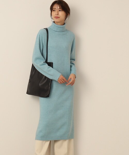 SHOO・LA・RUE（シューラルー）の「◆ふわふわニットロングワンピース（ワンピース・レディース・ライトグリーン/チャコールグレー/ホワイト系・02/04/03）」の6枚目の写真