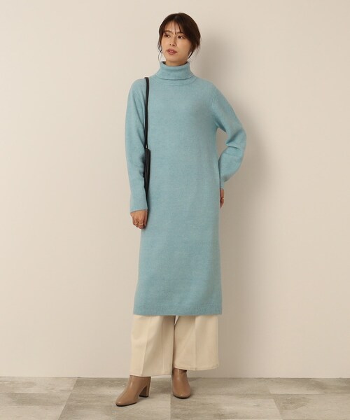 SHOO・LA・RUE（シューラルー）の「◆ふわふわニットロングワンピース（ワンピース・レディース・ライトグリーン/チャコールグレー/ホワイト系・02/04/03）」の10枚目の写真