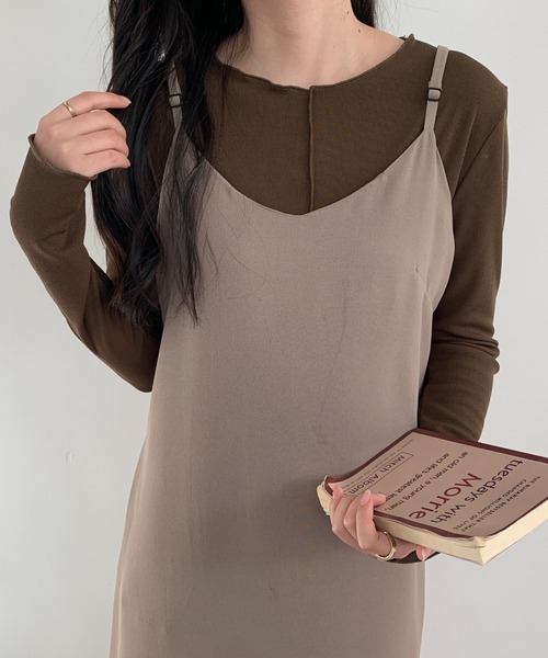 ECLIN(エクラン)の「メロウリブトップス(Tシャツ/カットソー・レディース・ブラック/ネイビー/モカ・M/L)」の19枚目の写真