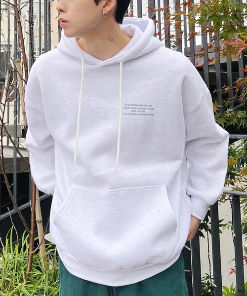 Figments(フィグメンツ)の「【裏起毛】PERSONパーカー(パーカー・レディース・杢グレー/ブラック・FREE)」の2枚目の写真