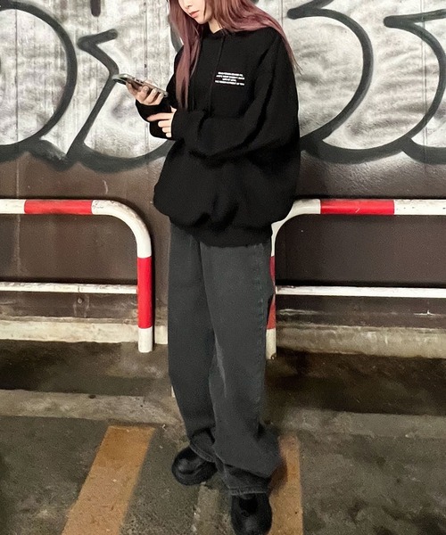 Figments(フィグメンツ)の「【裏起毛】PERSONパーカー(パーカー・レディース・杢グレー/ブラック・FREE)」の16枚目の写真