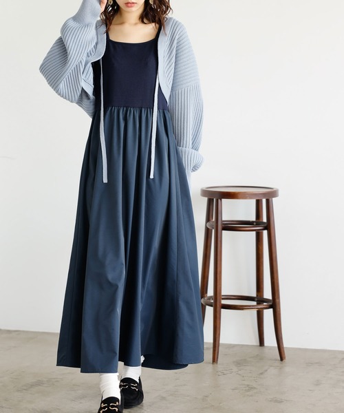 GeeRA(ジーラ)の「ニットボレロ&ドッキングワンピースセット(ワンピース・レディース・ブルー/アイボリー・MEDIUM/LARGE)」の14枚目の写真