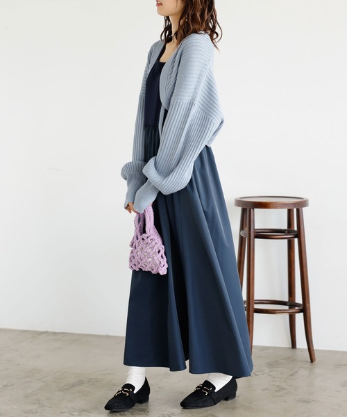 GeeRA(ジーラ)の「ニットボレロ&ドッキングワンピースセット(ワンピース・レディース・ブルー/アイボリー・MEDIUM/LARGE)」の15枚目の写真
