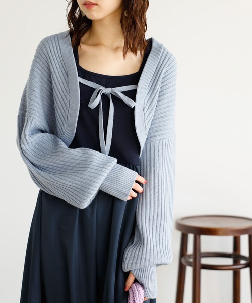 セール】ニットボレロ＆ドッキングワンピースセット（ワンピース