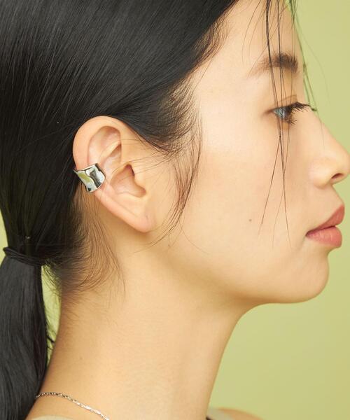 CITEN(シテン)の「<CITEN>ラウンドプレート イヤーカフ(イヤーカフ・レディース・シルバー/ゴールド・FREE)」の2枚目の写真