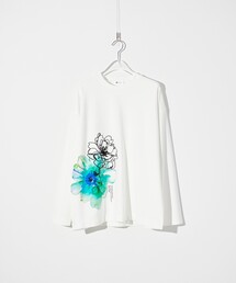tk.TAKEO KIKUCHI | ウォーターカラーフラワーTシャツ(Tシャツ/カットソー)