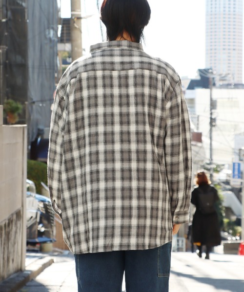 ROOPTOKYO（ループトウキョウ）の「ルーズシルエット オンブレチェック LS 長袖シャツ（シャツ/ブラウス・メンズ・ブラック/ネイビー/グレー・M/L）」の10枚目の写真