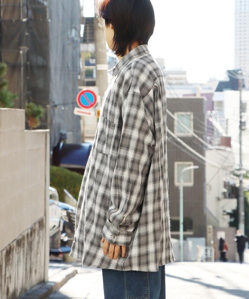 ROOPTOKYO（ループトウキョウ）の「ルーズシルエット オンブレチェック LS 長袖シャツ（シャツ/ブラウス・メンズ・ブラック/ネイビー/グレー・M/L）」の11枚目の写真