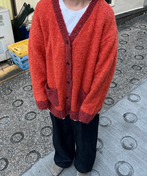 GOOD ENOUGH グレー/レッド カーディガン 千鳥柄カーディガン（ニット）｜STRASBURGO OUTLET