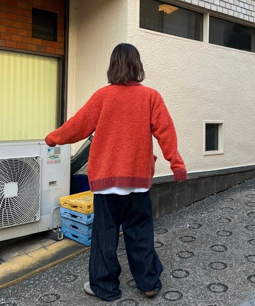 shesame(シーセム)の「カラーブークレニットカーディガン(カーディガン/ボレロ・レディース・カーキ/グレー/オレンジ・MEDIUM/LARGE)」の5枚目の写真