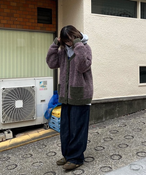 shesame(シーセム)の「カラーブークレニットカーディガン(カーディガン/ボレロ・レディース・カーキ/グレー/オレンジ・MEDIUM/LARGE)」の20枚目の写真