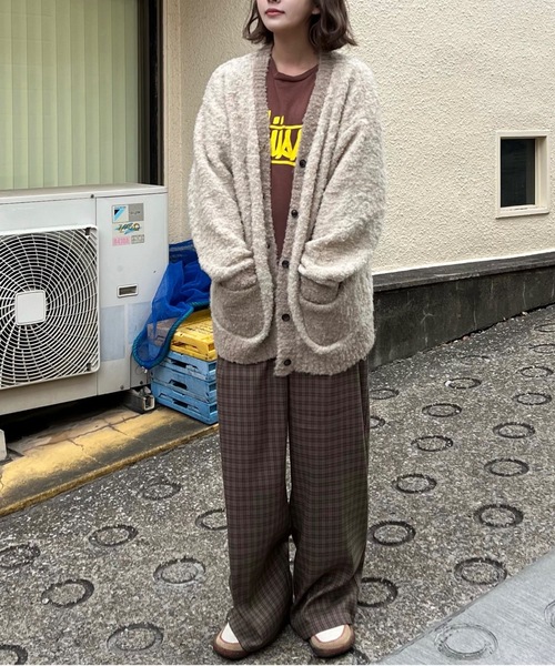 shesame(シーセム)の「カラーブークレニットカーディガン(カーディガン/ボレロ・レディース・カーキ/グレー/オレンジ・MEDIUM/LARGE)」の16枚目の写真