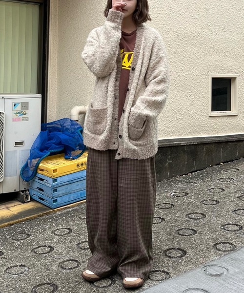 shesame(シーセム)の「カラーブークレニットカーディガン(カーディガン/ボレロ・レディース・カーキ/グレー/オレンジ・MEDIUM/LARGE)」の18枚目の写真