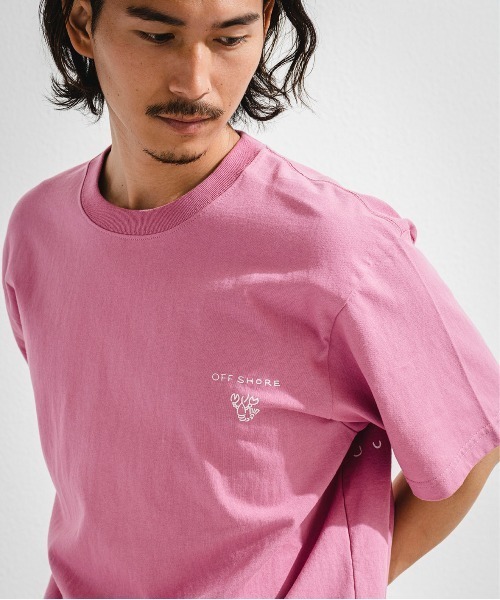 OFFSHORE（オフショア）の「JUSTRELAX TEE/ジャストリラックス ティーシャツ（Tシャツ/カットソー・メンズ・ピンク/グリーン・M/L/S/XL）」の7枚目の写真