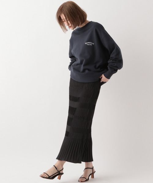 apart by lowrys ホソプリーツティアードスカート ブラック アパート