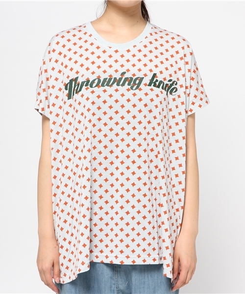 Ne-net（ネネット）の「(O)(S)シュリケンドット（Tシャツ/カットソー・レディース・ホワイト/ライトブルー/ライトピンク・02）」の2枚目の写真