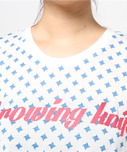 Ne-net（ネネット）の「(O)(S)シュリケンドット（Tシャツ/カットソー・レディース・ホワイト/ライトブルー/ライトピンク・02）」の6枚目の写真