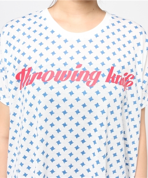 Ne-net（ネネット）の「(O)(S)シュリケンドット（Tシャツ/カットソー・レディース・ホワイト/ライトブルー/ライトピンク・02）」の9枚目の写真