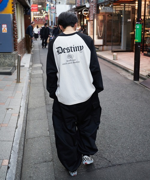 kutir（クティール）の「オーバーサイズ配色ラグランロンT（Tシャツ/カットソー・メンズ・ネイビー/レッド/ブラック・MEDIUM/LARGE）」の11枚目の写真