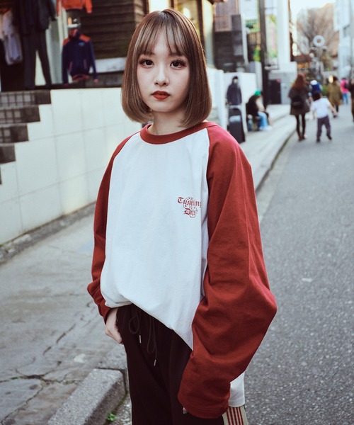 kutir（クティール）の「オーバーサイズ配色ラグランロンT（Tシャツ/カットソー・メンズ・ネイビー/レッド/ブラック・MEDIUM/LARGE）」の20枚目の写真