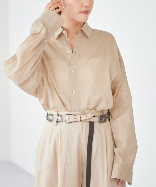 plage（プラージュ）の「RA/CO Sheer シャツ（シャツ/ブラウス・レディース・サックスブルー/ネイビー/ベージュ・FREE）」の18枚目の写真