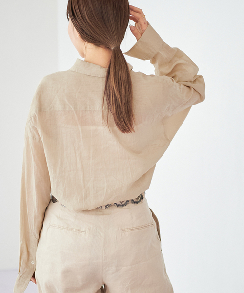 plage（プラージュ）の「RA/CO Sheer シャツ（シャツ/ブラウス・レディース・サックスブルー/ネイビー/ベージュ・FREE）」の22枚目の写真