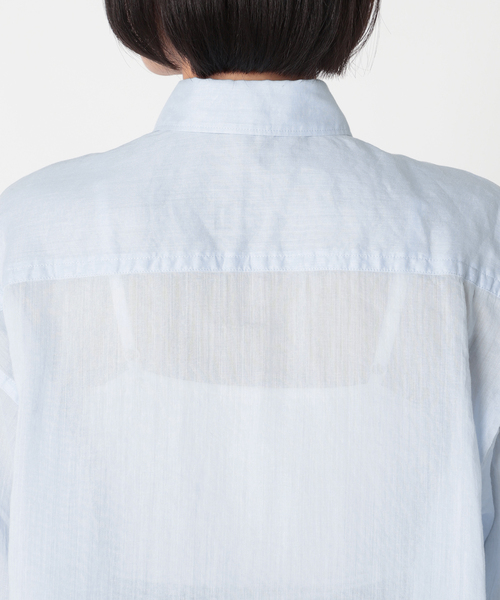 plage（プラージュ）の「RA/CO Sheer シャツ（シャツ/ブラウス・レディース・サックスブルー/ネイビー/ベージュ・FREE）」の11枚目の写真