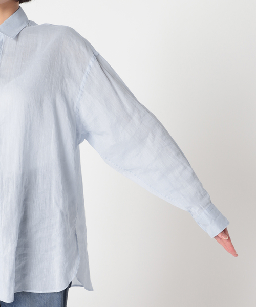 plage（プラージュ）の「RA/CO Sheer シャツ（シャツ/ブラウス・レディース・サックスブルー/ネイビー/ベージュ・FREE）」の13枚目の写真