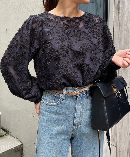 ACYM（アシーム）の「Lace flower ブラウス（シャツ/ブラウス・レディース・ブラック/アイボリー・FREE）」の2枚目の写真