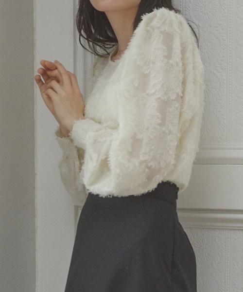 ACYM（アシーム）の「Lace flower ブラウス（シャツ/ブラウス・レディース・ブラック/アイボリー・FREE）」の5枚目の写真