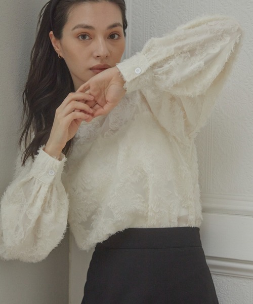 ACYM（アシーム）の「Lace flower ブラウス（シャツ/ブラウス・レディース・ブラック/アイボリー・FREE）」の9枚目の写真