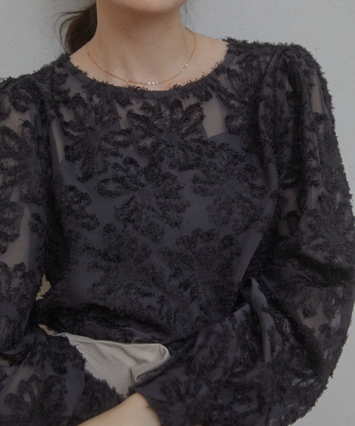 ACYM（アシーム）の「Lace flower ブラウス（シャツ/ブラウス・レディース・ブラック/アイボリー・FREE）」の8枚目の写真