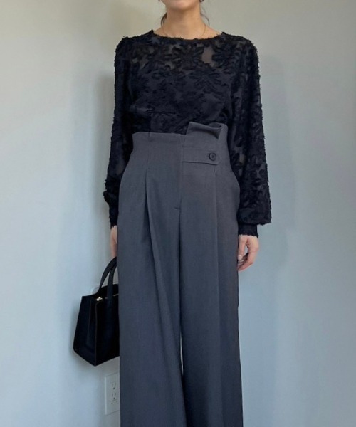 ACYM（アシーム）の「Lace flower ブラウス（シャツ/ブラウス・レディース・ブラック/アイボリー・FREE）」の12枚目の写真