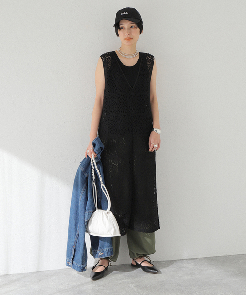 JOINT WORKS(ジョイントワークス)の「【COMMRE/コムル】前後2wayフラワーレースワンピース(ワンピース・レディース・ホワイト/ブラック・FREE)」の6枚目の写真