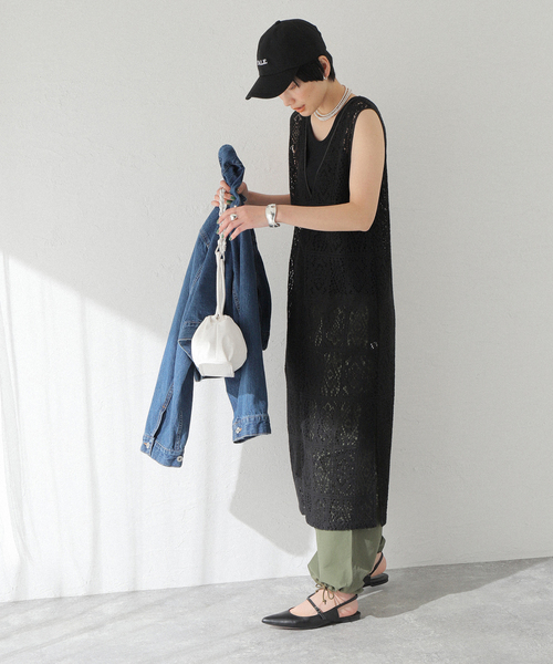 JOINT WORKS(ジョイントワークス)の「【COMMRE/コムル】前後2wayフラワーレースワンピース(ワンピース・レディース・ホワイト/ブラック・FREE)」の7枚目の写真