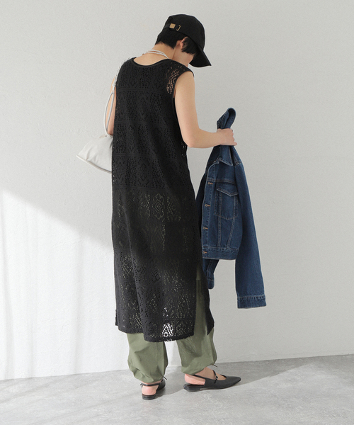 JOINT WORKS(ジョイントワークス)の「【COMMRE/コムル】前後2wayフラワーレースワンピース(ワンピース・レディース・ホワイト/ブラック・FREE)」の8枚目の写真