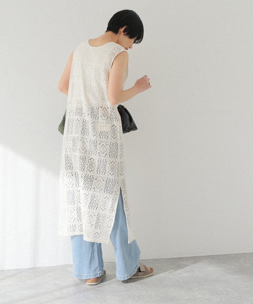 JOINT WORKS(ジョイントワークス)の「【COMMRE/コムル】前後2wayフラワーレースワンピース(ワンピース・レディース・ホワイト/ブラック・FREE)」の10枚目の写真