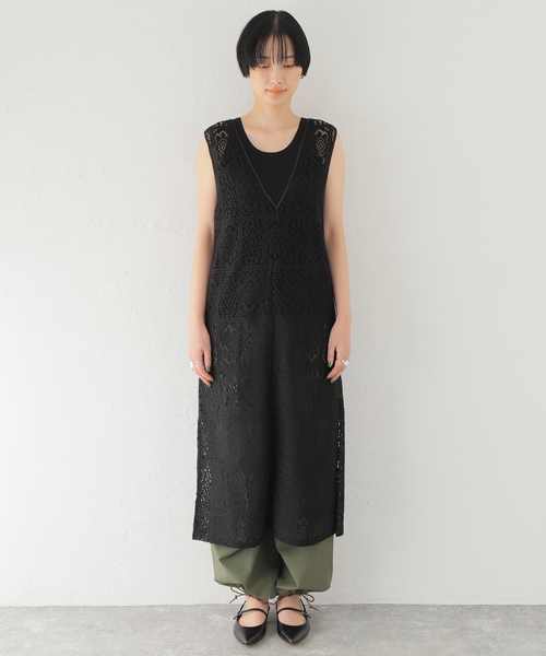 JOINT WORKS(ジョイントワークス)の「【COMMRE/コムル】前後2wayフラワーレースワンピース(ワンピース・レディース・ホワイト/ブラック・FREE)」の12枚目の写真