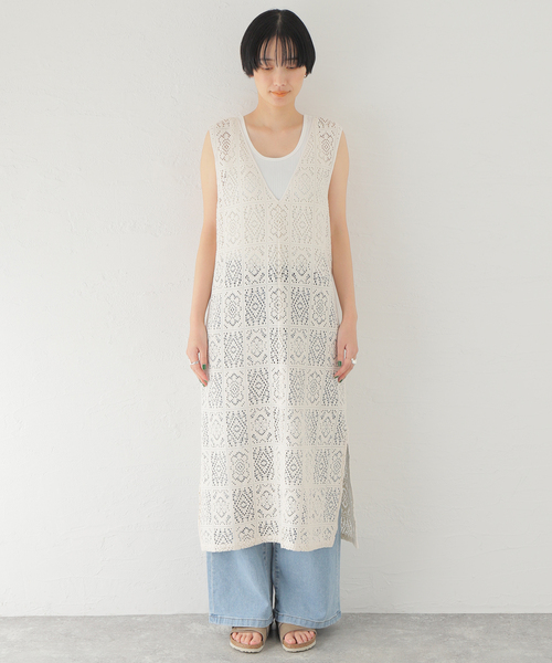 JOINT WORKS(ジョイントワークス)の「【COMMRE/コムル】前後2wayフラワーレースワンピース(ワンピース・レディース・ホワイト/ブラック・FREE)」の3枚目の写真
